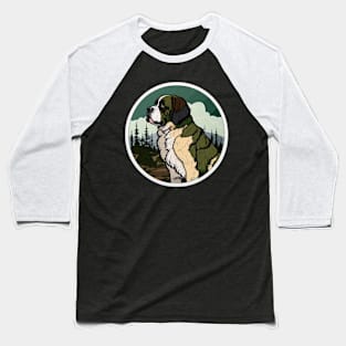 St Bernard Camouflage Motif Baseball T-Shirt